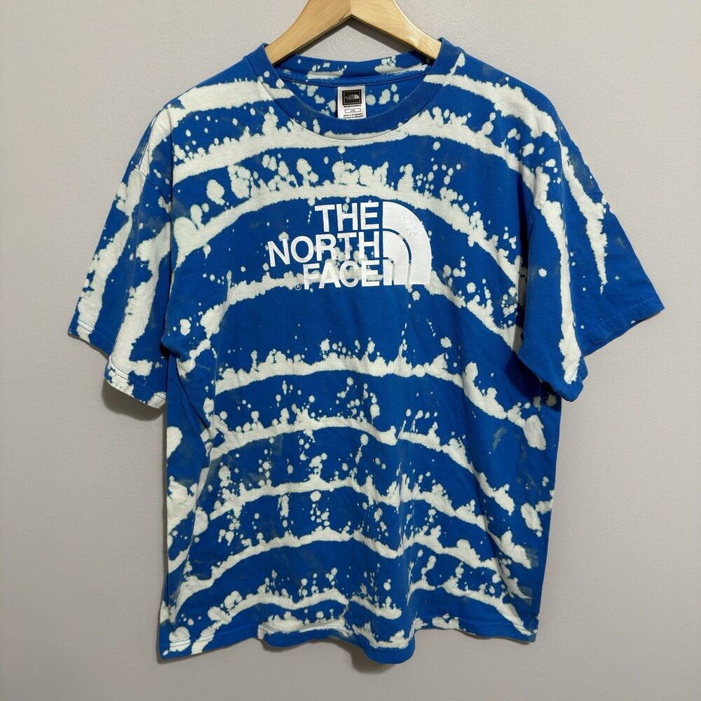 The North Face Shirt Men Large Blue Classic Fit Logo Short Sleeve Causal